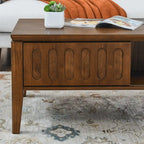 Mid-Century Modern Coffee Table with Sliding Doors