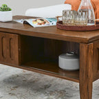 Mid-Century Modern Coffee Table with Sliding Doors