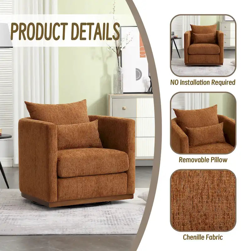 360° Swivel Barrel Accent Chair