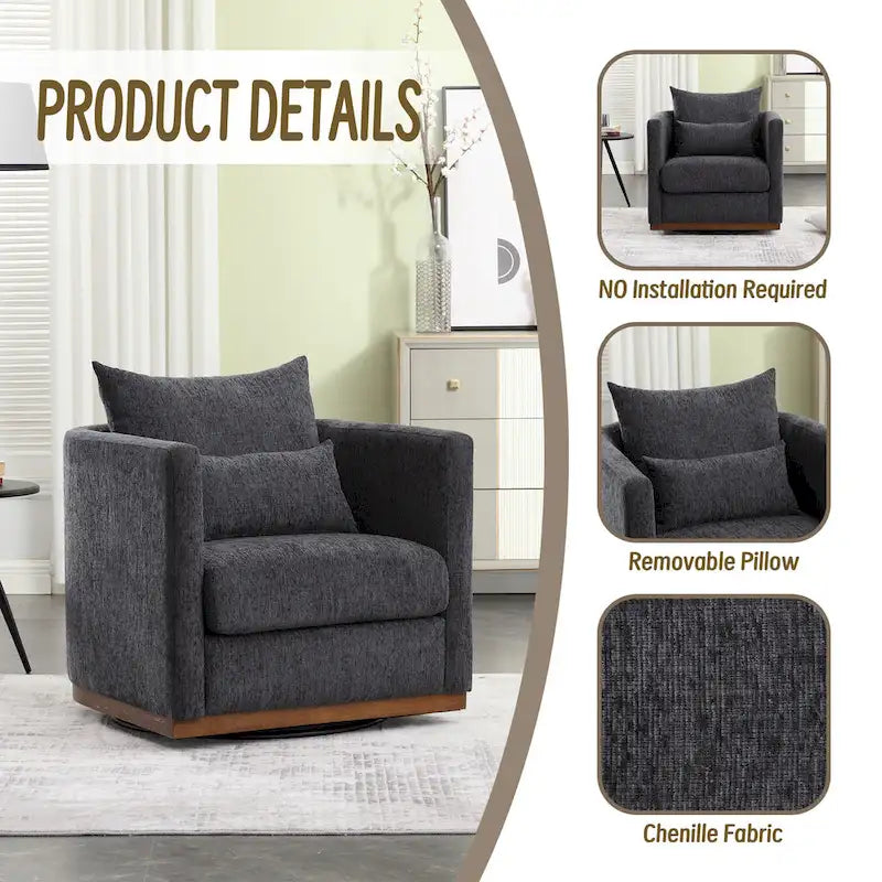 360° Swivel Barrel Accent Chair