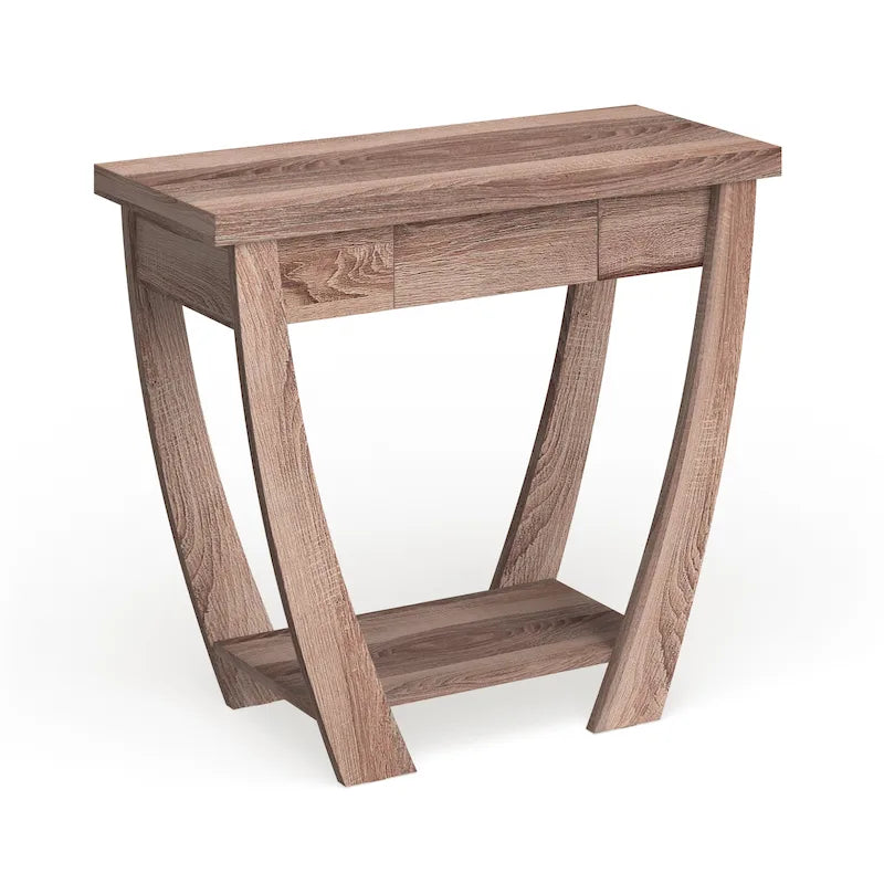 Modern 36-Inch Console Table with Drawer and Open Shelf