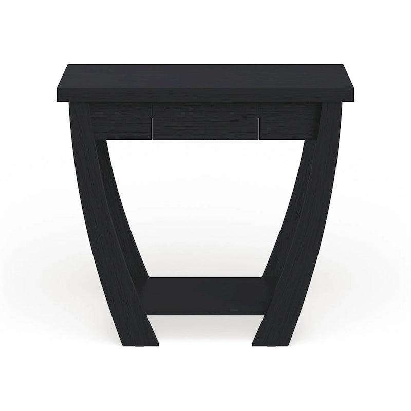 Modern 36-Inch Console Table with Drawer and Open Shelf