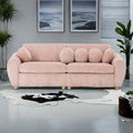 Corduroy 3-Seater Sofa with Wood Frame