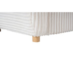 Corduroy 3-Seater Sofa with Wood Frame