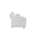 Corduroy 3-Seater Sofa with Wood Frame
