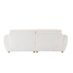 Corduroy 3-Seater Sofa with Wood Frame