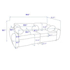 Corduroy 3-Seater Sofa with Wood Frame