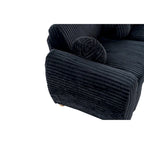Corduroy 3-Seater Sofa with Wood Frame