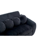 Corduroy 3-Seater Sofa with Wood Frame