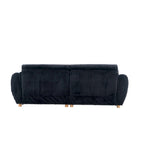 Corduroy 3-Seater Sofa with Wood Frame