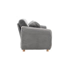 Corduroy 3-Seater Sofa with Wood Frame
