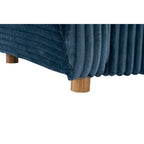 Corduroy 3-Seater Sofa with Wood Frame