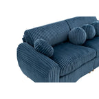 Corduroy 3-Seater Sofa with Wood Frame