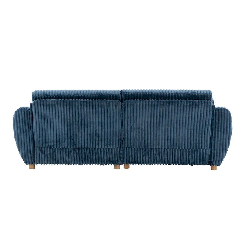 Corduroy 3-Seater Sofa with Wood Frame