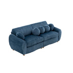 Corduroy 3-Seater Sofa with Wood Frame