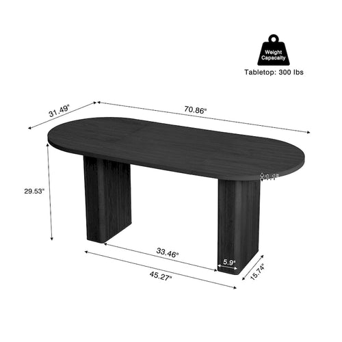 70.86-Inch Oval Dining Table for 4–6 People