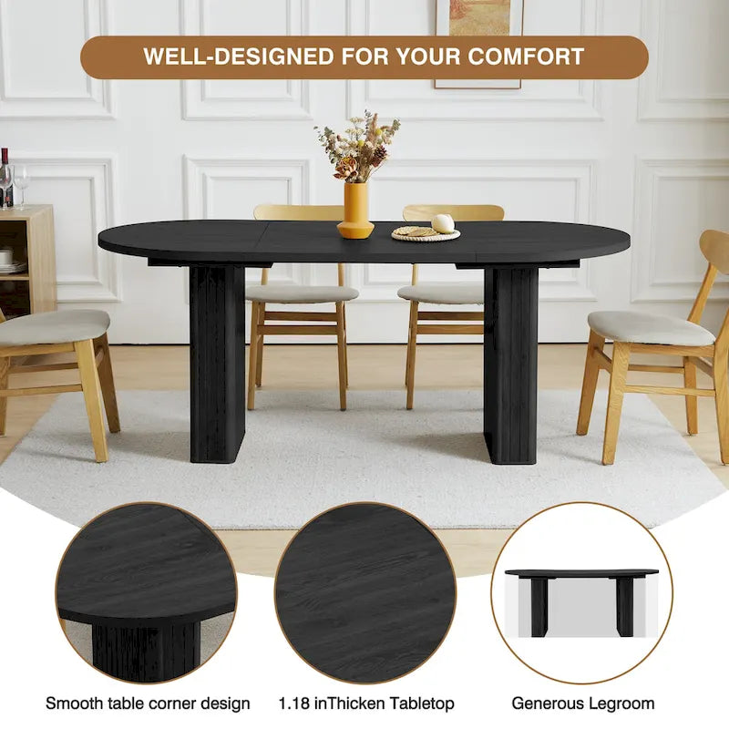 70.86-Inch Oval Dining Table for 4–6 People