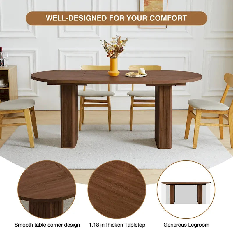 70.86-Inch Oval Dining Table for 4–6 People