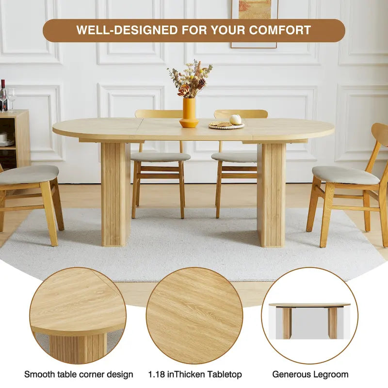 70.86-Inch Oval Dining Table for 4–6 People