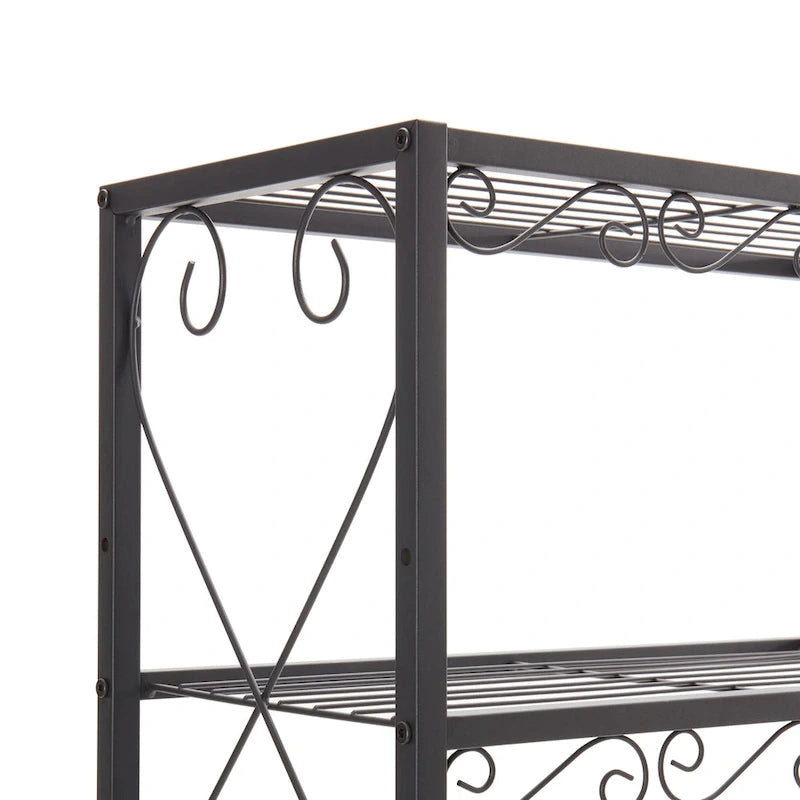 Rustic Brown Queen Metal Bed Frame with Storage and 2 Nightstands