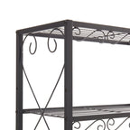 Rustic Brown Queen Metal Bed Frame with Storage and 2 Nightstands