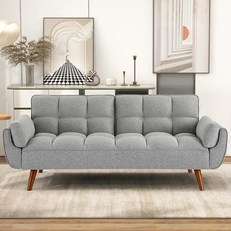 75.39-Inch Convertible Futon Sofa Bed with Split Tufted Back