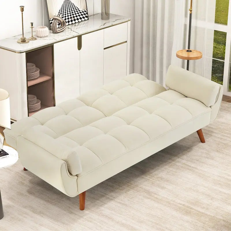 75.39-Inch Convertible Futon Sofa Bed with Split Tufted Back