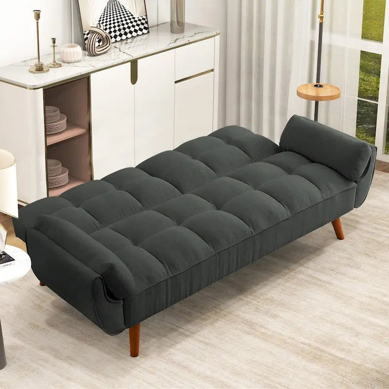 75.39-Inch Convertible Futon Sofa Bed with Split Tufted Back