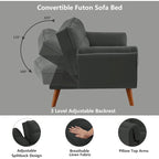 75.39-Inch Convertible Futon Sofa Bed with Split Tufted Back