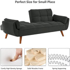 75.39-Inch Convertible Futon Sofa Bed with Split Tufted Back