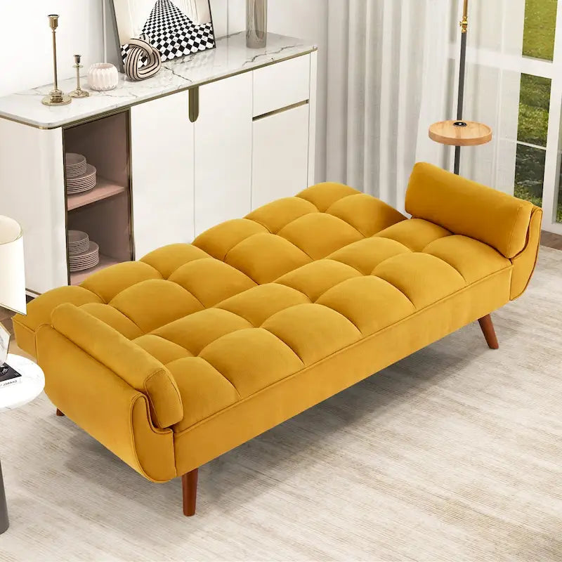 75.39-Inch Convertible Futon Sofa Bed with Split Tufted Back