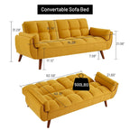 75.39-Inch Convertible Futon Sofa Bed with Split Tufted Back