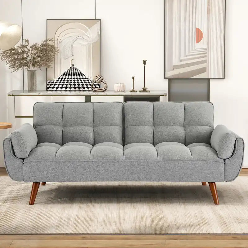 75.39-Inch Convertible Futon Sofa Bed with Split Tufted Back