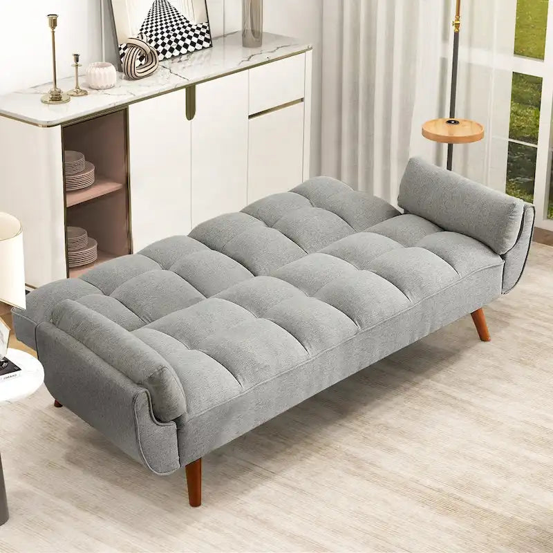 75.39-Inch Convertible Futon Sofa Bed with Split Tufted Back