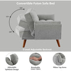 75.39-Inch Convertible Futon Sofa Bed with Split Tufted Back
