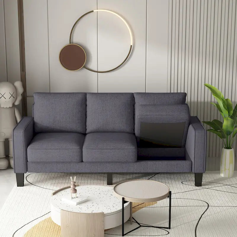 75-Inch 3-Seater Sofa with Under-Seat Storage