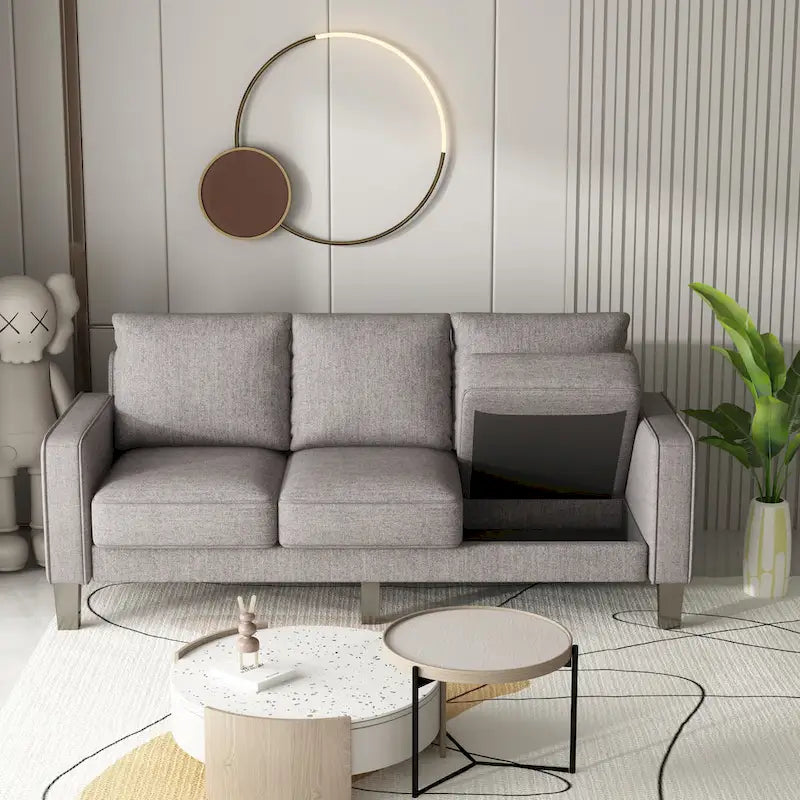 75-Inch 3-Seater Sofa with Under-Seat Storage