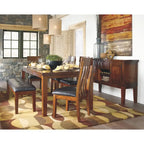 Brown Faux Leather Upholstered Dining Bench