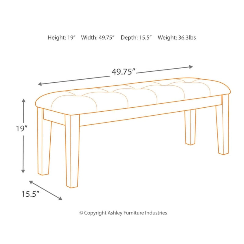 Brown Faux Leather Upholstered Dining Bench