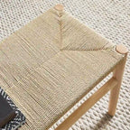 Solid Wood Bench with Woven Paper Rope Seat