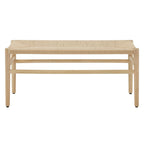 Solid Wood Bench with Woven Paper Rope Seat