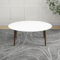 67-Inch Mid-Century Modern Solid Wood Oval Dining Table in White