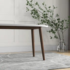 67-Inch Mid-Century Modern Solid Wood Oval Dining Table in White