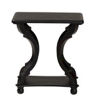 Traditional Wood End Table with Open Shelf