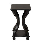 Traditional Wood End Table with Open Shelf