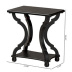Traditional Wood End Table with Open Shelf