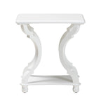 Traditional Wood End Table with Open Shelf