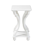 Traditional Wood End Table with Open Shelf