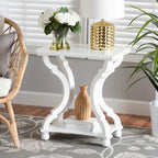 Traditional Wood End Table with Open Shelf