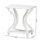 Traditional Wood End Table with Open Shelf